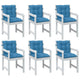 Vidaxl -Stuhlkissen 6 Stcs Low Rücken 100x50x7 cm Stoff gemischt blau