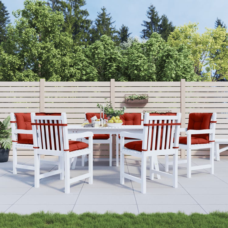 VIDAXL -Stuhlkissen 6 Stcs Low Rücken 100x50x7 cm Stoff rot