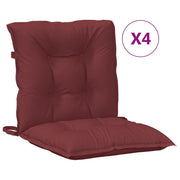 Vidaxl Stuhlkissen 4 Stcs Low Rücken 100x50x7 cm Stoff Mischwein rot - afbeelding 2