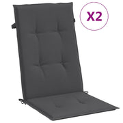VIDAXL -Stuhlkissen 2 ST High Rücken 120 x 50 x 4 cm Stoff gemischt Anthrazit - afbeelding 2
