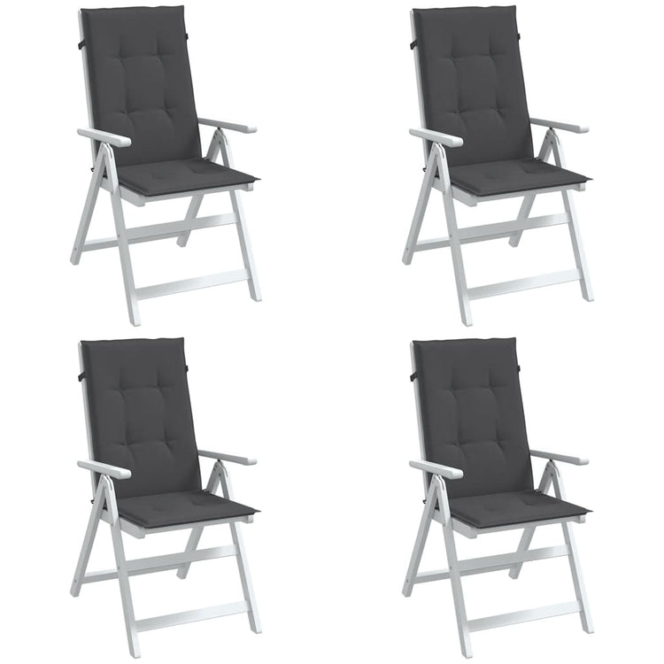 VIDAXL -Stuhlkissen 4 ST High Rücken 120 x 50 x 4 cm Stoff gemischt Anthrazit