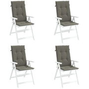 VIDAXL -Stuhlkissen 4 ST High Rücken 120 x 50 x 4 cm Dunkelgrau - afbeelding 1