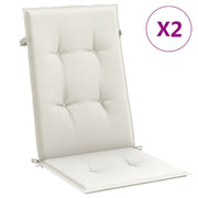 VIDAXL -Stuhlkissen 2 ST High Rücken 120 x 50 x 4 cm Mischcreme Mischcreme - afbeelding 2