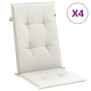 VIDAXL -Stuhlkissen 4 ST High Rücken 120 x 50 x 4 cm Mischcreme Mischcreme - afbeelding 2