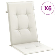 VIDAXL -Stuhlkissen 6 ST High Rücken 120 x 50 x 4 cm Mischcreme Mischcreme - afbeelding 2