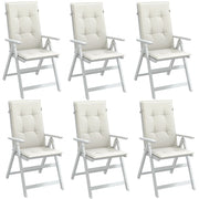 VIDAXL -Stuhlkissen 6 ST High Rücken 120 x 50 x 4 cm Mischcreme Mischcreme - afbeelding 1