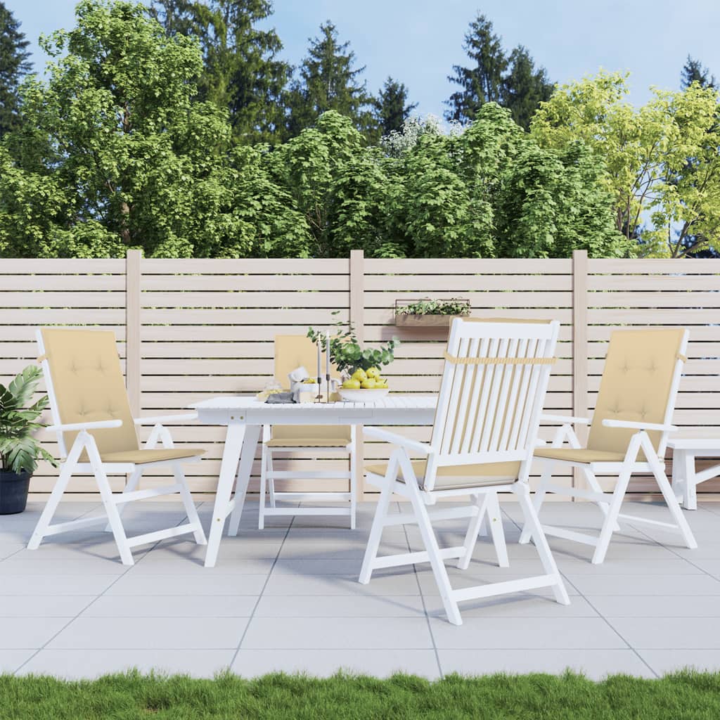 VIDAXL -Stuhlkissen 4 ST High Rücken 120 x 50 x 4 cm Stoff gemischt Beige