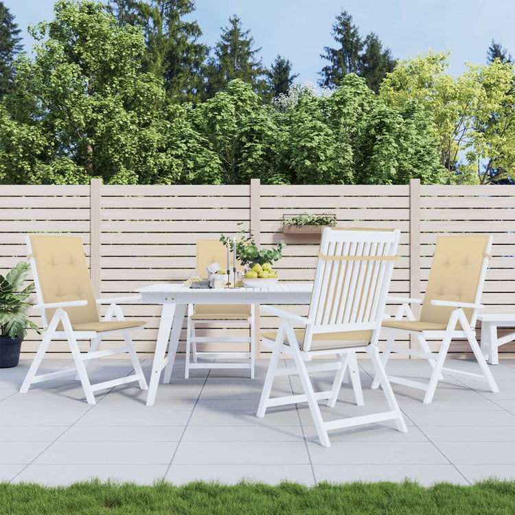VIDAXL -Stuhlkissen 4 ST High Rücken 120 x 50 x 4 cm Stoff gemischt Beige