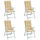 VIDAXL -Stuhlkissen 4 ST High Rücken 120 x 50 x 4 cm Stoff gemischt Beige