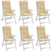 VIDAXL -Stuhlkissen 6 ST High Rücken 120 x 50 x 4 cm Stoff gemischt Beige - afbeelding 1