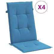 VIDAXL -Stuhlkissen 4 ST High Rücken 120x50x4 cm Stoff gemischt blau - afbeelding 2