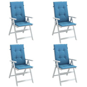 VIDAXL -Stuhlkissen 4 ST High Rücken 120x50x4 cm Stoff gemischt blau - afbeelding 1