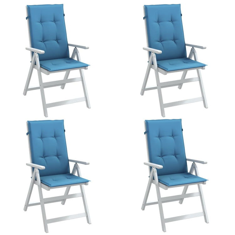 VIDAXL -Stuhlkissen 4 ST High Rücken 120x50x4 cm Stoff gemischt blau