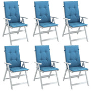 VIDAXL -Stuhlkissen 6 ST High Rücken 120x50x4 cm Stoff gemischt blau - afbeelding 1