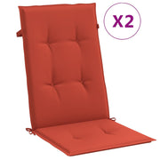 VIDAXL -Stuhlkissen 2 ST High Rücken 120 x 50 x 4 cm Stoff gemischt rot - afbeelding 2