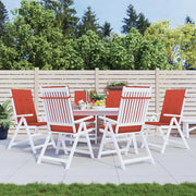 VIDAXL -Stuhlkissen 6 ST High Rücken 120 x 50 x 4 cm Stoff gemischt rot - afbeelding 3