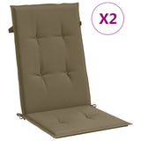 VIDAXL -Stuhlkissen 2 ST High Rücken 120x50x4 cm Stoff gemischt Taupe - afbeelding 2