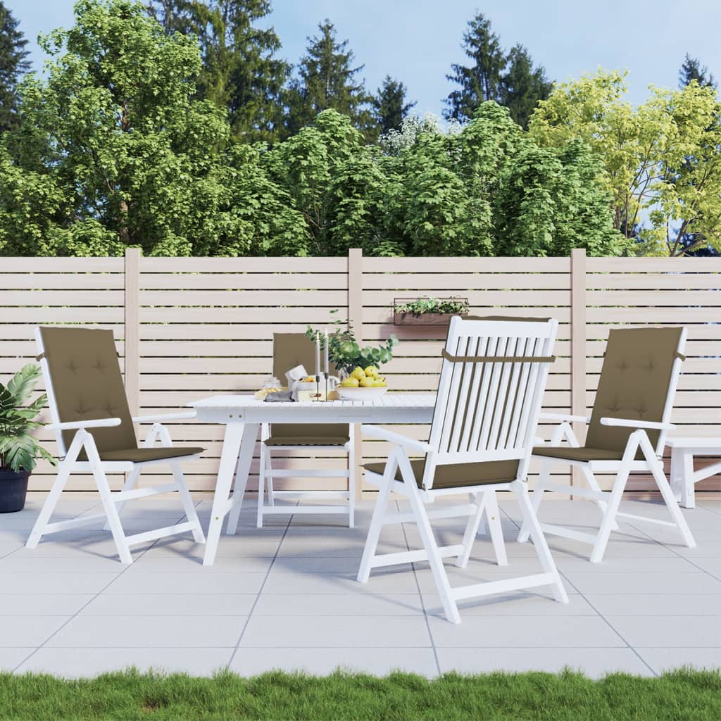 VIDAXL -Stuhlkissen 4 ST High Rücken 120x50x4 cm Stoff gemischt Taupe