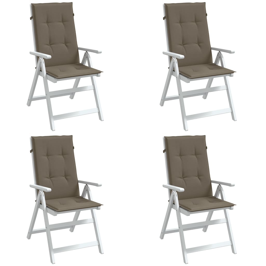VIDAXL -Stuhlkissen 4 ST High Rücken 120x50x4 cm Stoff gemischt Taupe