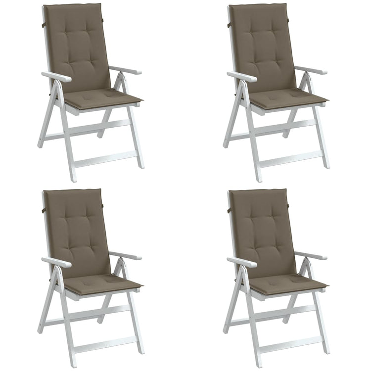 VIDAXL -Stuhlkissen 4 ST High Rücken 120x50x4 cm Stoff gemischt Taupe