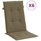 VIDAXL -Stuhlkissen 6 ST High Rücken 120x50x4 cm Stoff gemischt Taupe - afbeelding 2