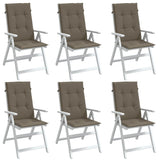 VIDAXL -Stuhlkissen 6 ST High Rücken 120x50x4 cm Stoff gemischt Taupe - afbeelding 1