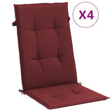 VIDAXL STUHR Kissen 4 ST High Rücken 120 x 50 x 4 cm Stoff Mischwein rot - afbeelding 2