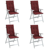 VIDAXL STUHR Kissen 4 ST High Rücken 120 x 50 x 4 cm Stoff Mischwein rot - afbeelding 1