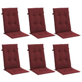 Vidaxl Stuhlkissen 6 St. hoher Rücken 120x50x4 cm Stoff Mischwein rot - afbeelding 3
