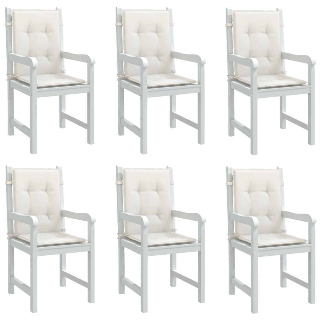Vidaxl -Stuhlkissen 6 Stcs Low Rücken 100x50x4 cm Mischcreme Mischcreme