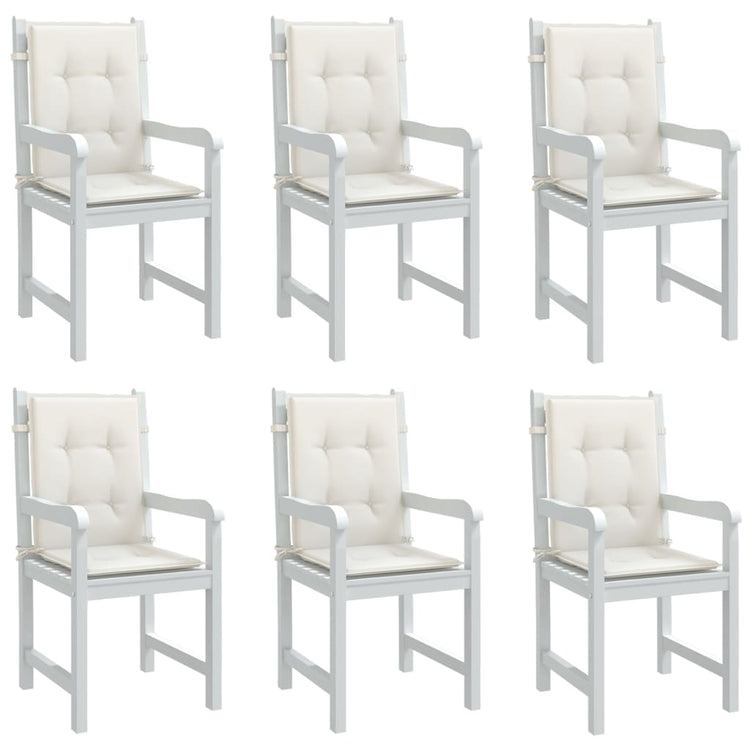 Vidaxl -Stuhlkissen 6 Stcs Low Rücken 100x50x4 cm Mischcreme Mischcreme