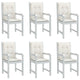 Vidaxl -Stuhlkissen 6 Stcs Low Rücken 100x50x4 cm Mischcreme Mischcreme