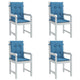 Vidaxl -Stuhlkissen 4 Stcs Low Rücken 100x50x4 cm Stoff gemischt blau