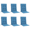 VIDAXL -Stuhlkissen 6 Stcs Low Rücken 100x50x4 cm Stoff Blau