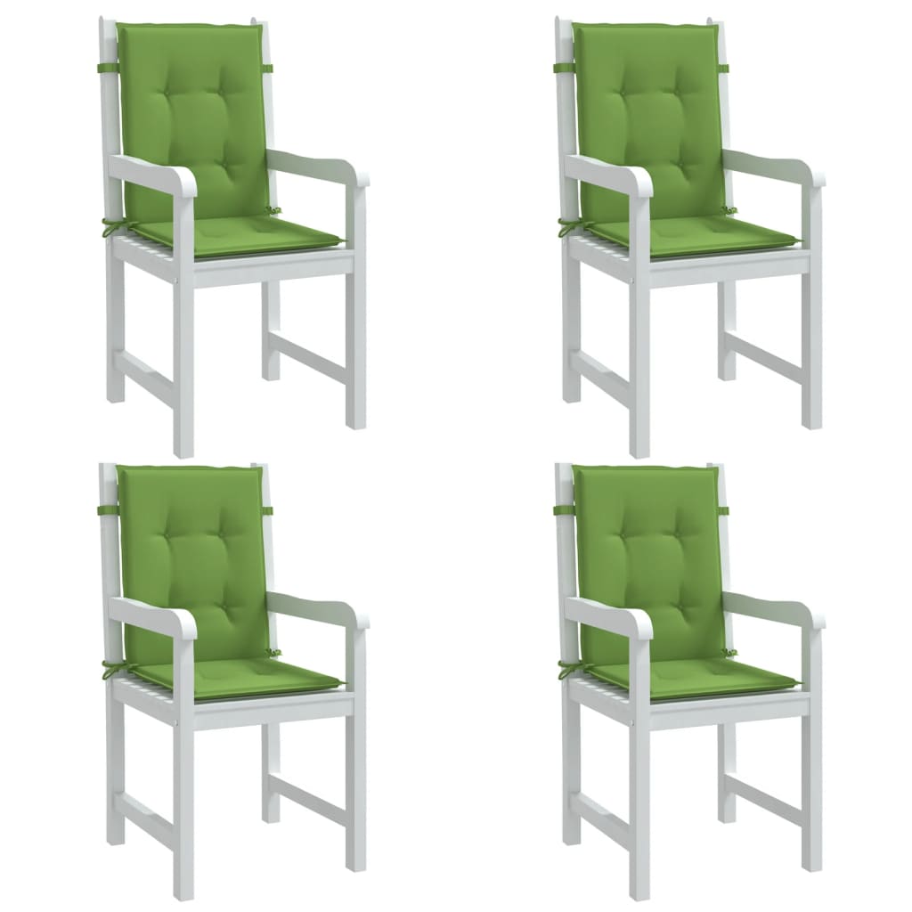 Vidaxl -Stuhlkissen 4 Stcs Low Rücken 100x50x4 cm Stoff gemischt grün