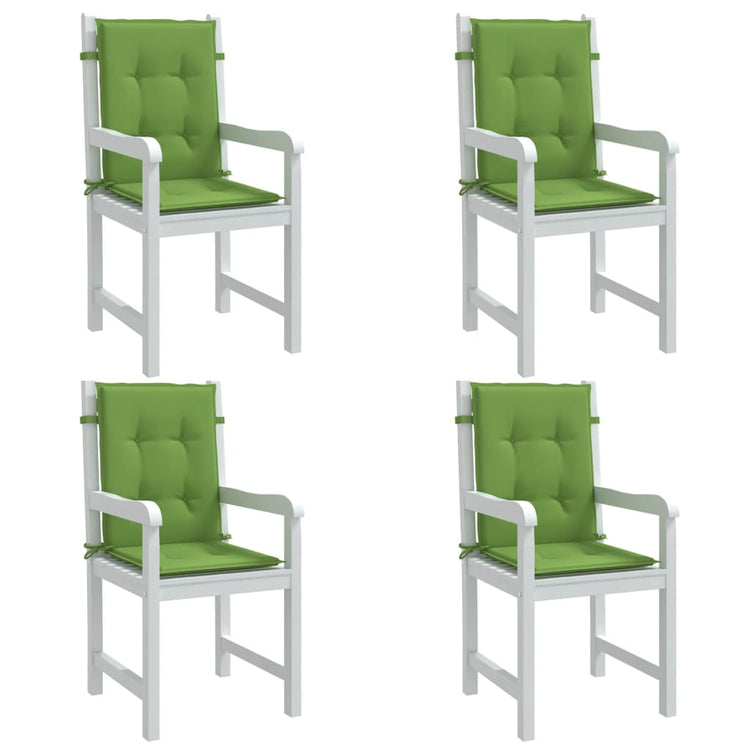 Vidaxl -Stuhlkissen 4 Stcs Low Rücken 100x50x4 cm Stoff gemischt grün