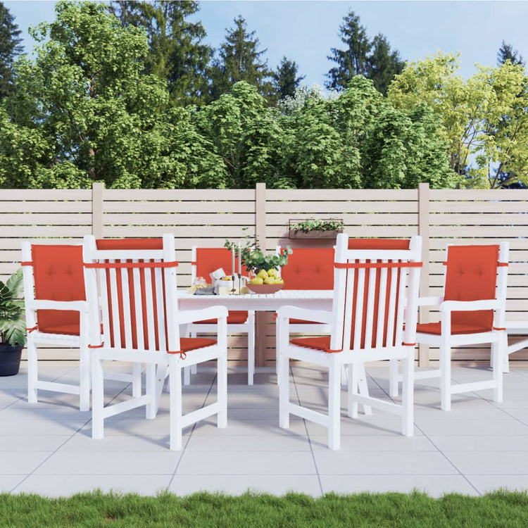 VIDAXL -Stuhlkissen 6 Stcs Low Rücken 100x50x4 cm Stoff gemischt rot