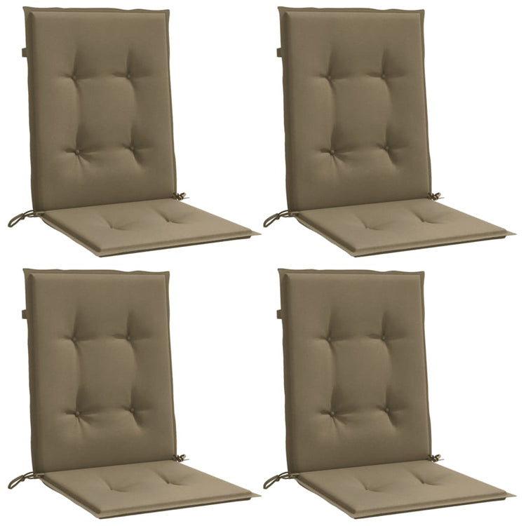 VIDAXL -Stuhlkissen 4 Stcs Low Rücken 100x50x4 cm Stoff gemischt Taupe