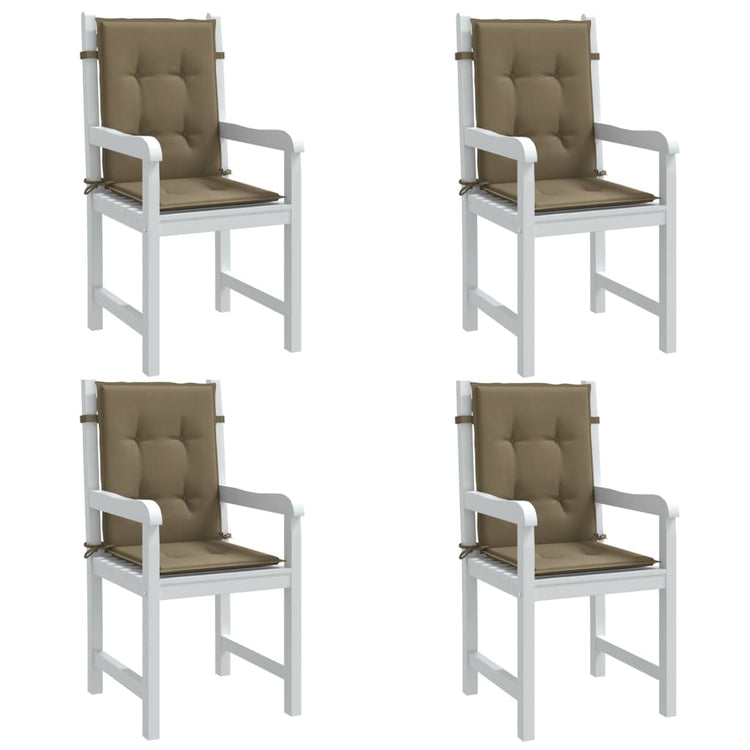 VIDAXL -Stuhlkissen 4 Stcs Low Rücken 100x50x4 cm Stoff gemischt Taupe
