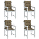 VIDAXL -Stuhlkissen 4 Stcs Low Rücken 100x50x4 cm Stoff gemischt Taupe