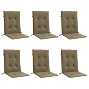 VIDAXL -Stuhlkissen 6 Stcs Low Rücken 100x50x4 cm Stoff gemischt Taupe - afbeelding 3