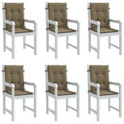 VIDAXL -Stuhlkissen 6 Stcs Low Rücken 100x50x4 cm Stoff gemischt Taupe - afbeelding 1