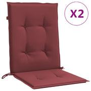Vidaxl Stuhlkissen 2 Stcs Low Rücken 100x50x4 cm Stoff Mischwein rot - afbeelding 2