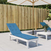 VIDAXL -Terrassenstuhlkissen (75+105) x50x3 cm Stoff gemischt blau