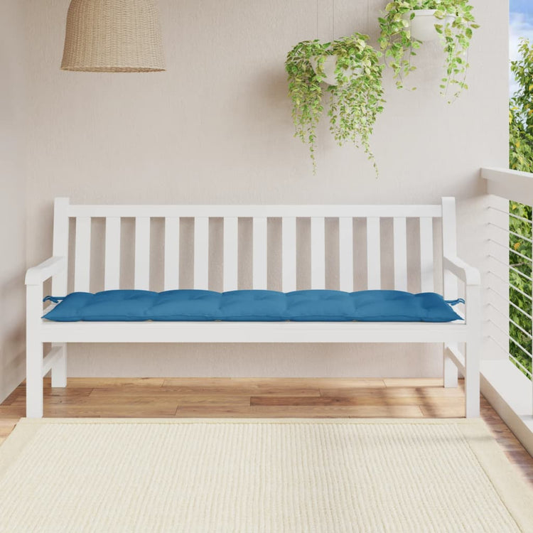 Vidaxl Garden Bench Kissen 180x50x7 cm Stoff Blau gemischt