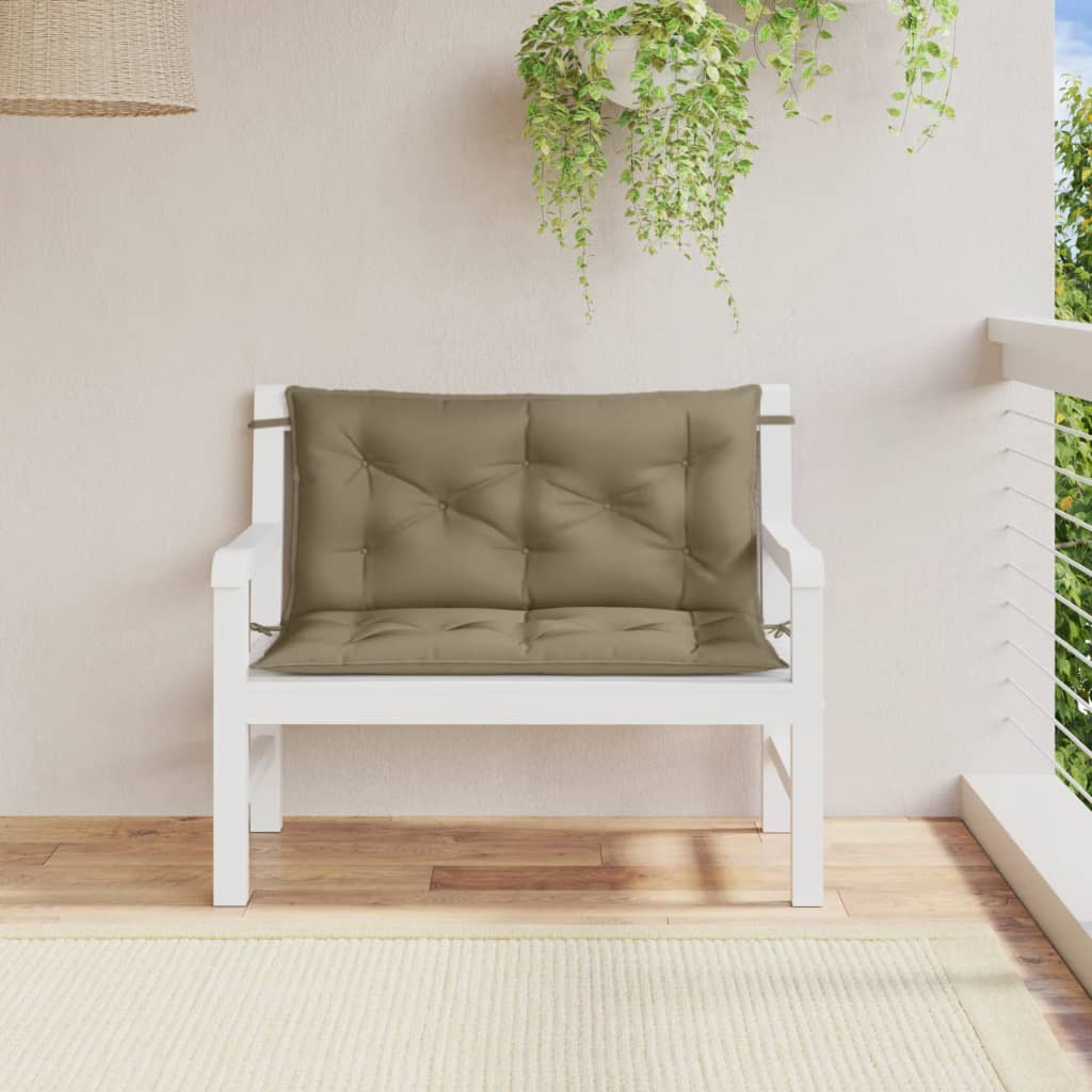 Vidaxl Gartenbankkissen 2 PCs 100x50x7 cm Stoff gemischt Taupe