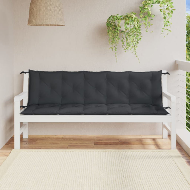 Vidaxl Gartenbankkissen 2 PCs 180x50x7 cm Stoff gemischte Anthrazitfarbe