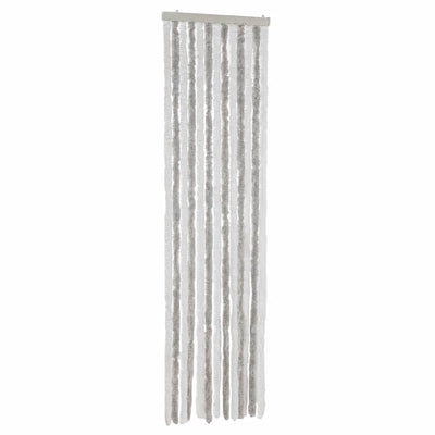 Vidaxx Fliegenvorhang 56x185 cm Chenille Hellgrau und Weiß