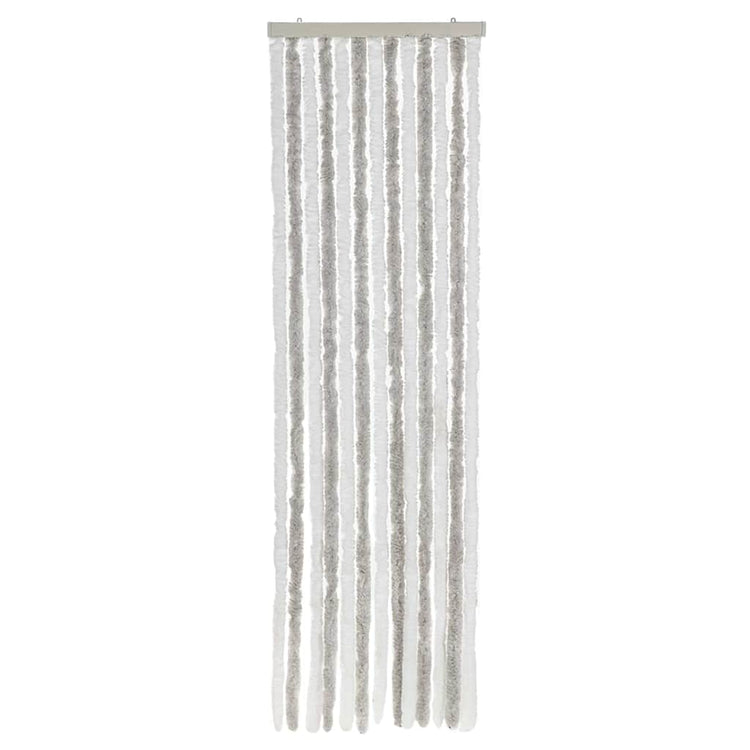 Vidaxx Fliegenvorhang 56x185 cm Chenille Hellgrau und Weiß
