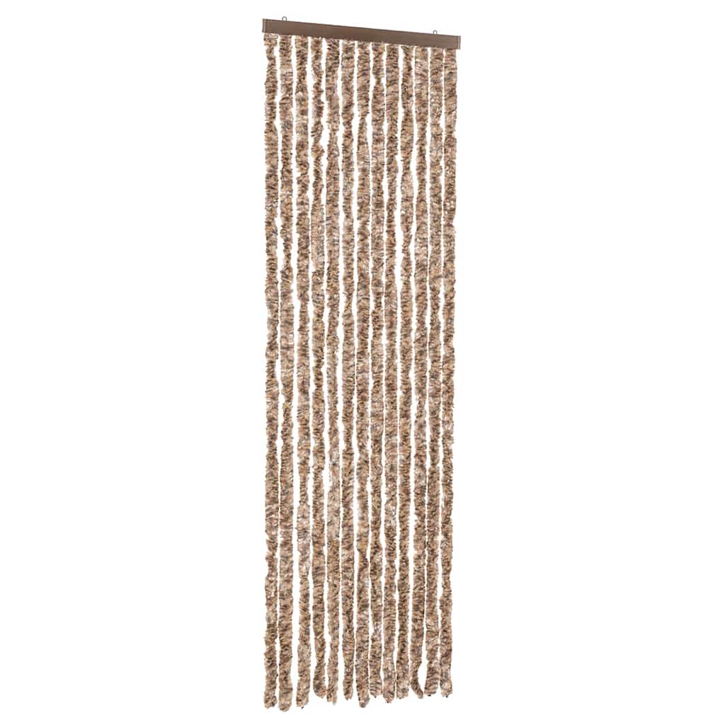 Vidaxl Fly Vorhang 56x185 cm Chenille Beige und dunkelbraun
